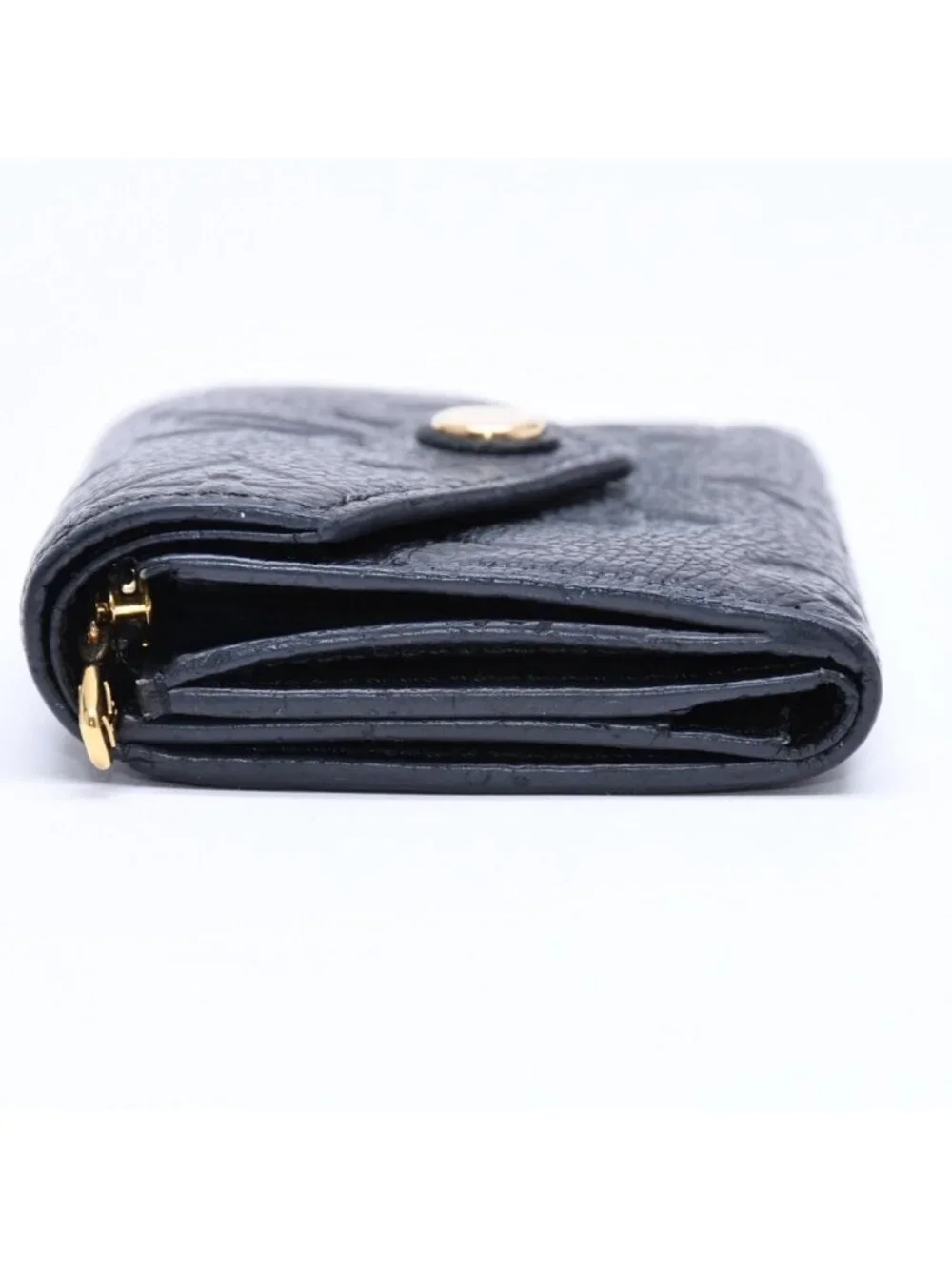 Louis Vuitton Trifold Wallet Portefeuille Zoe Black Gold